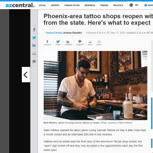 AZCentral - Phoenix-area tattoo shops reopen with little guidance from the state.